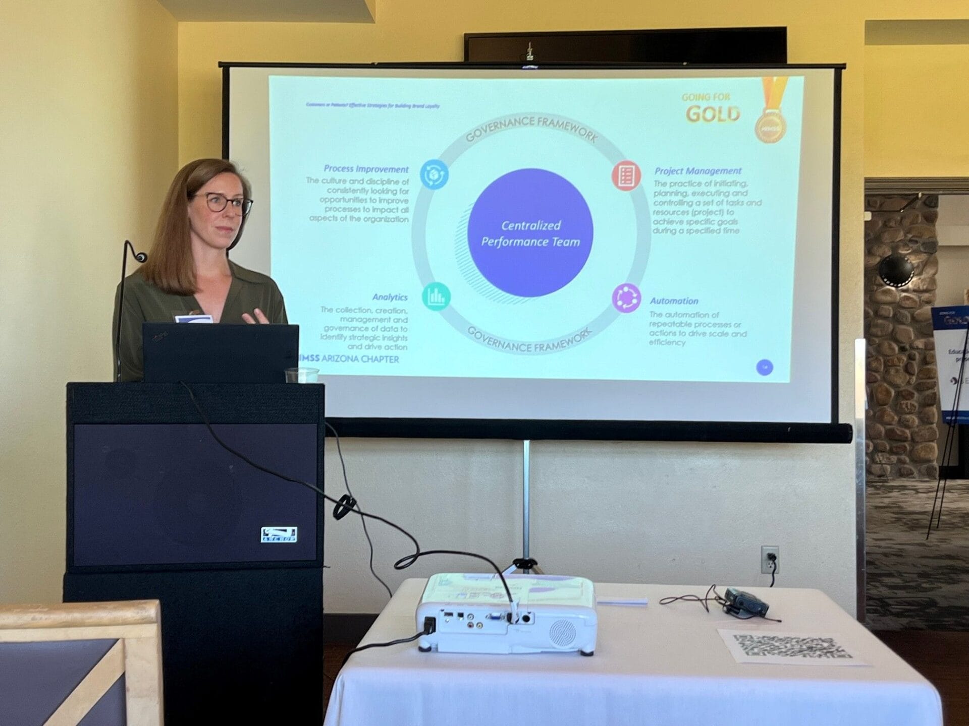 Amy Goad presenting on customer and patient loyalty