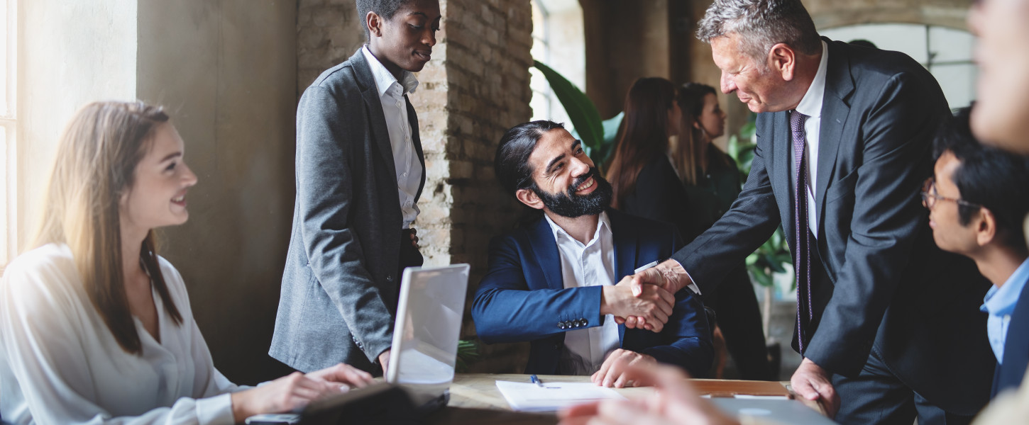 Two businessmen shaking hands