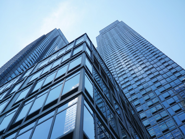 Glass office building exterior