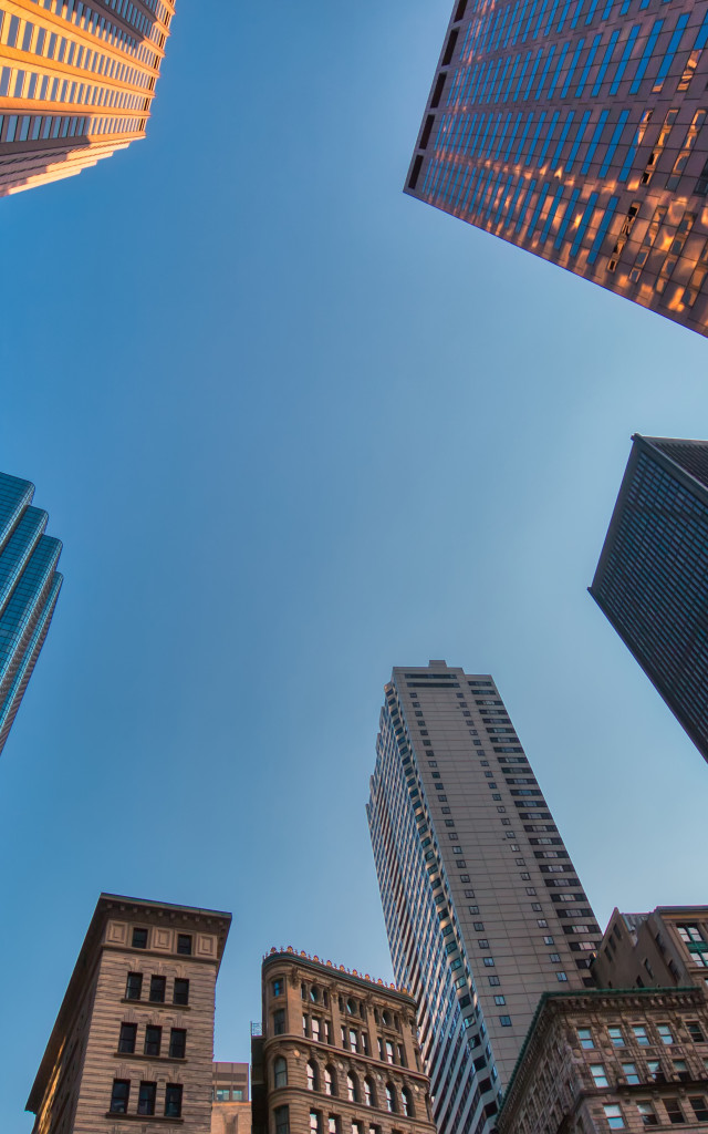 Glass office buildings