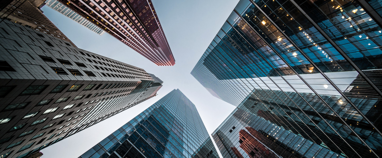 Low view of office buildings