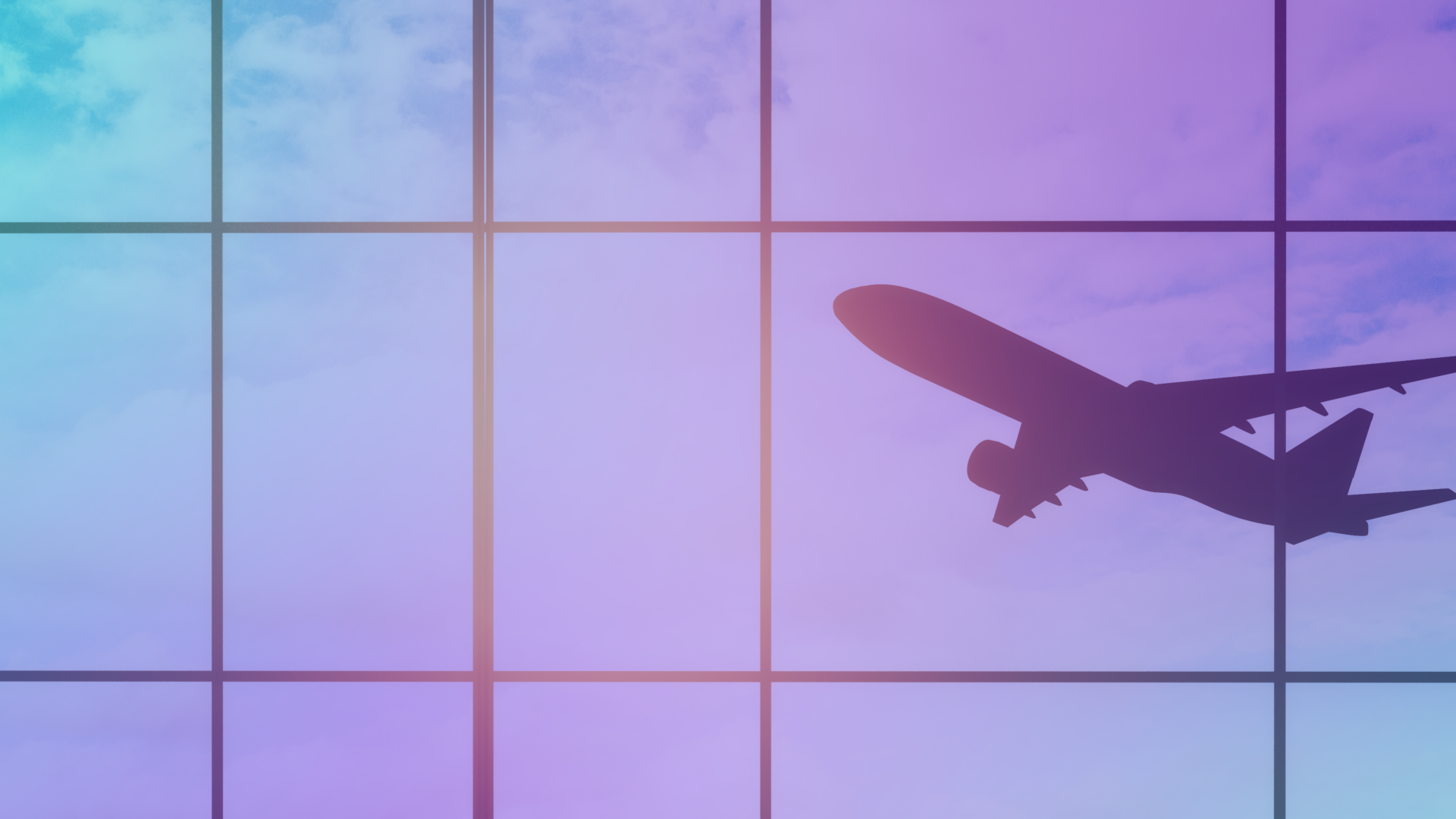 Image of plane in the sky through a window